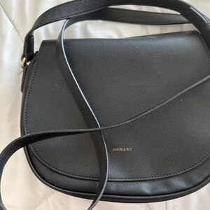 Angela Roe Black Vegan Cross Body Bag.